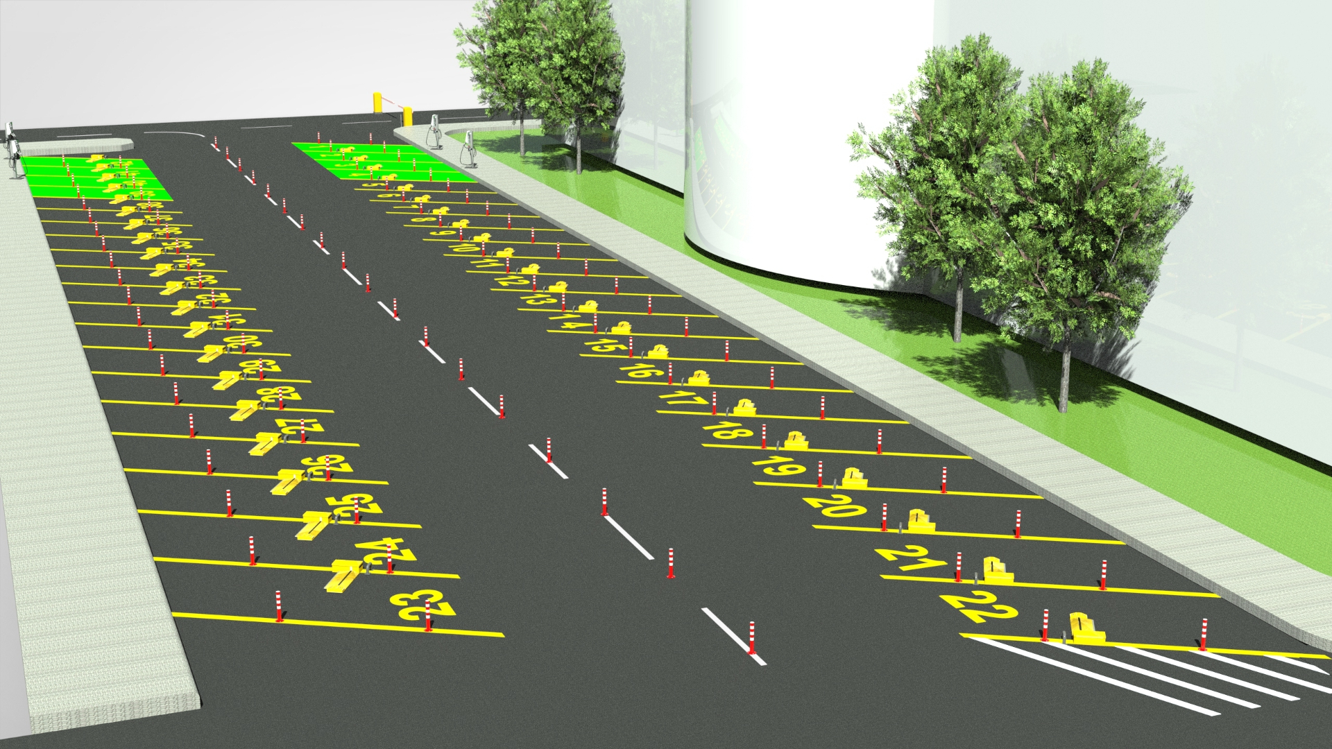 3D render of large-scale OpenSpot deployment
