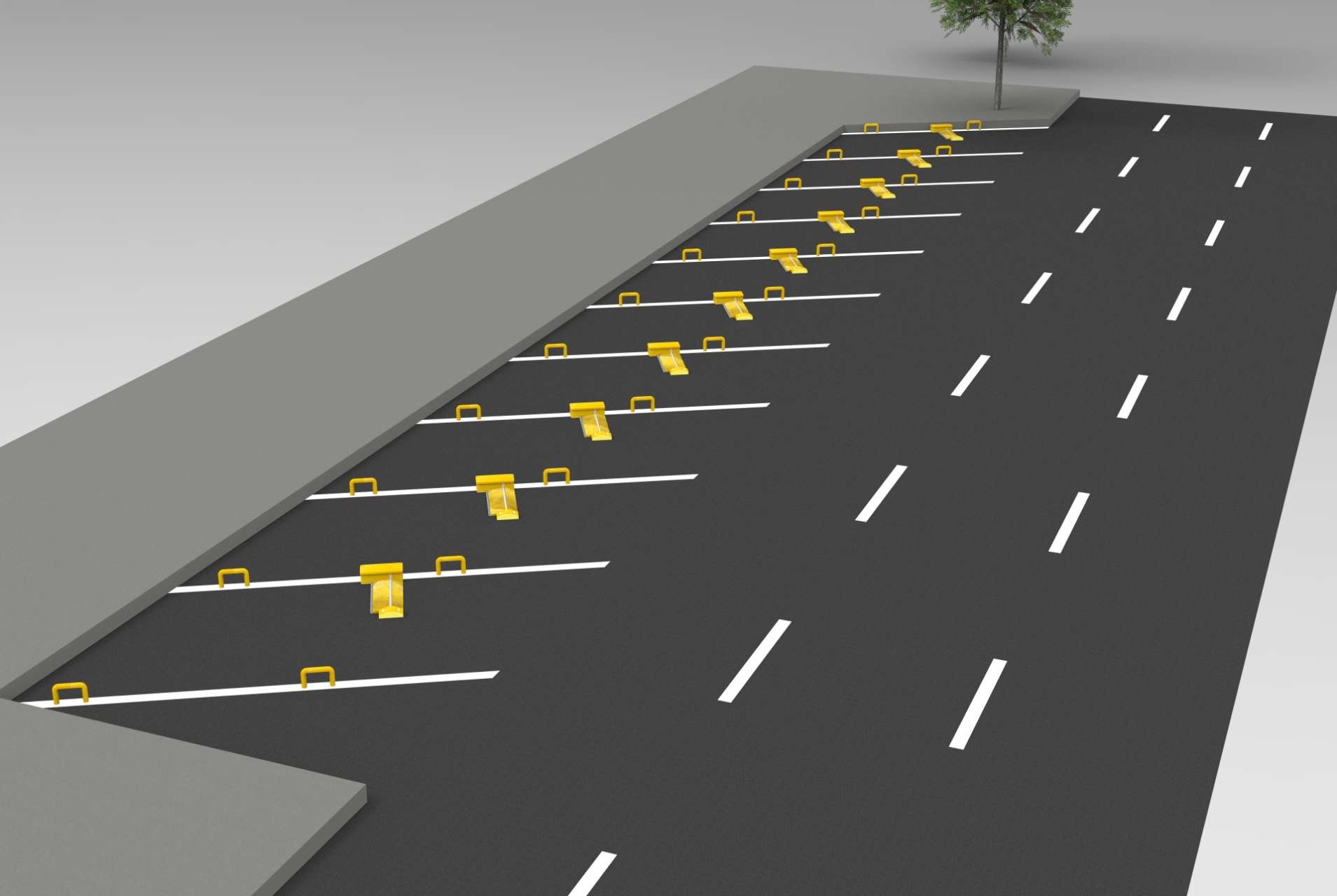 45-degree angled parking deployment