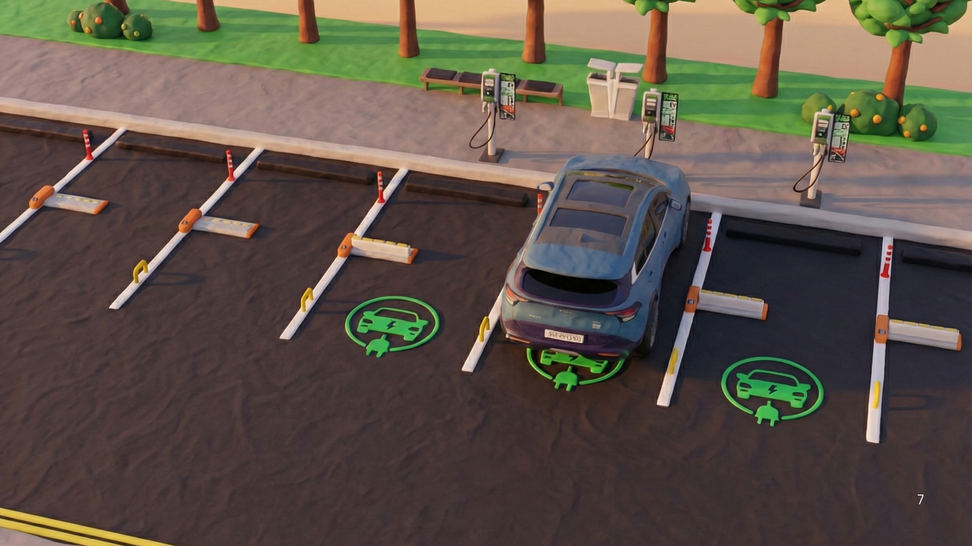 OpenSpot devices deployed across a parking lot - smart enforcement for every bay